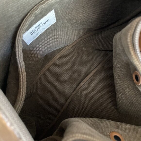 ateliers PENELOPE Canvas & Leather Shoulder Bag Large - Picture 10 of 12